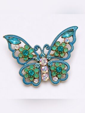 Vintage Enamel Butterfly brooch #cz1036